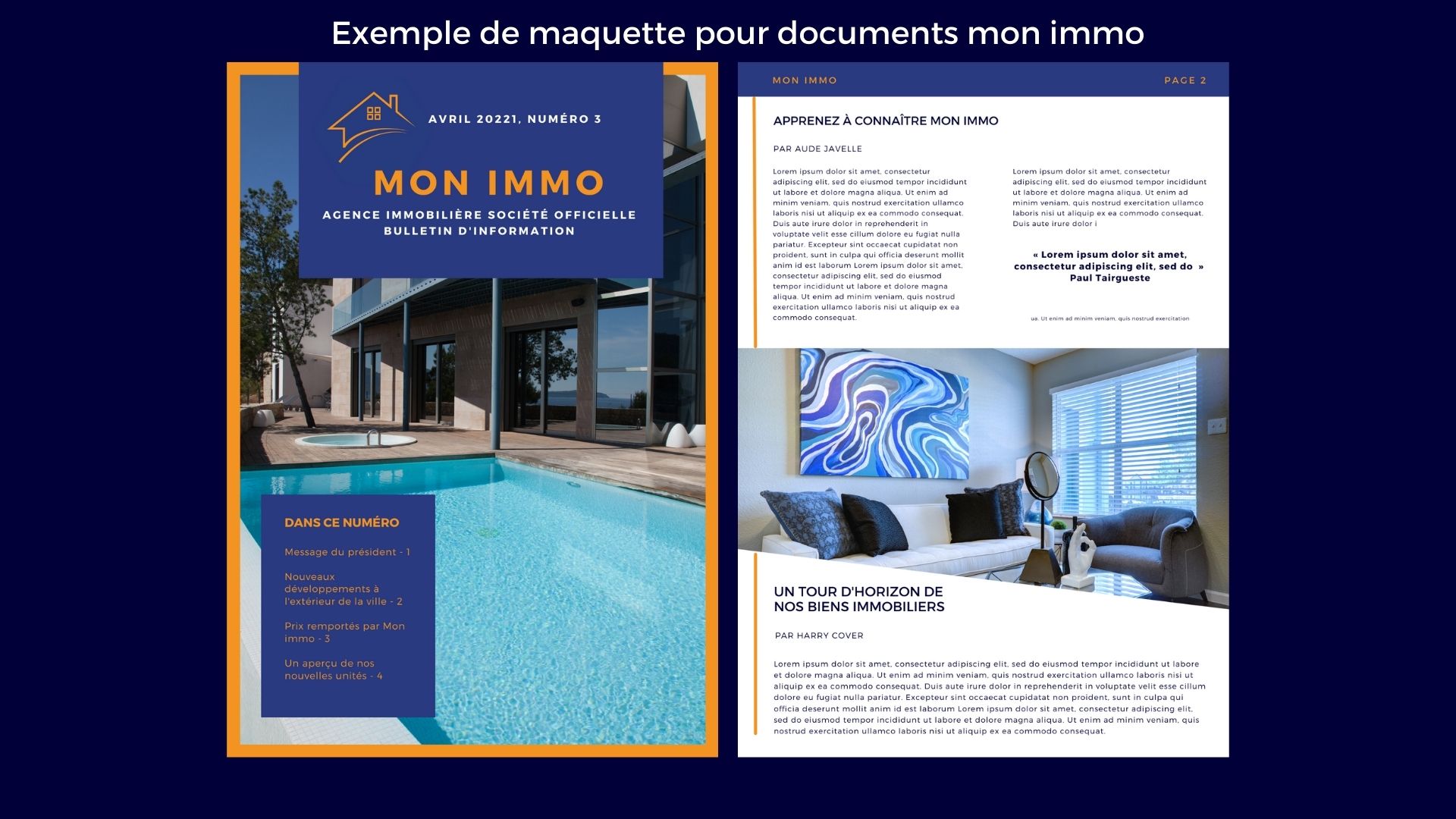 Charte graphique M&H mon immo mag